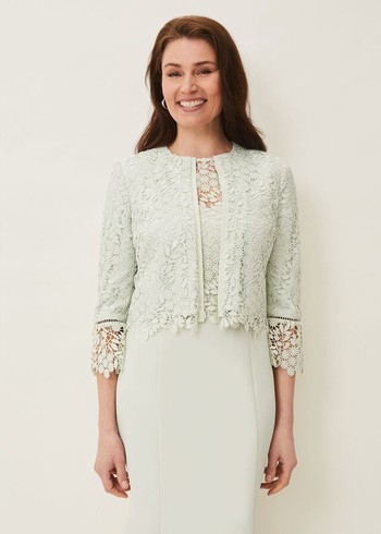 Phase Eight Georgia Lace Jackets Green Australia | EC5217046